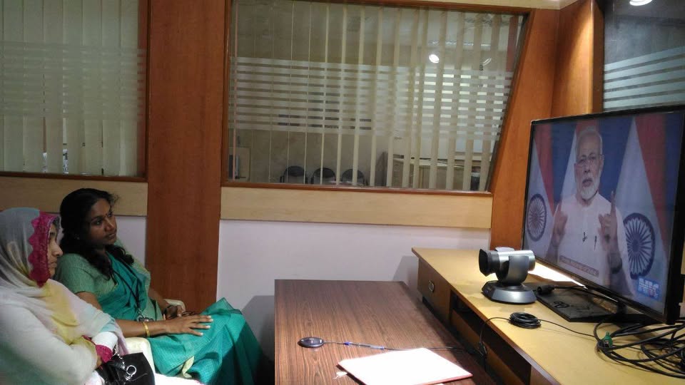 Video Conference with PM Modi at Thrissur Collectorate