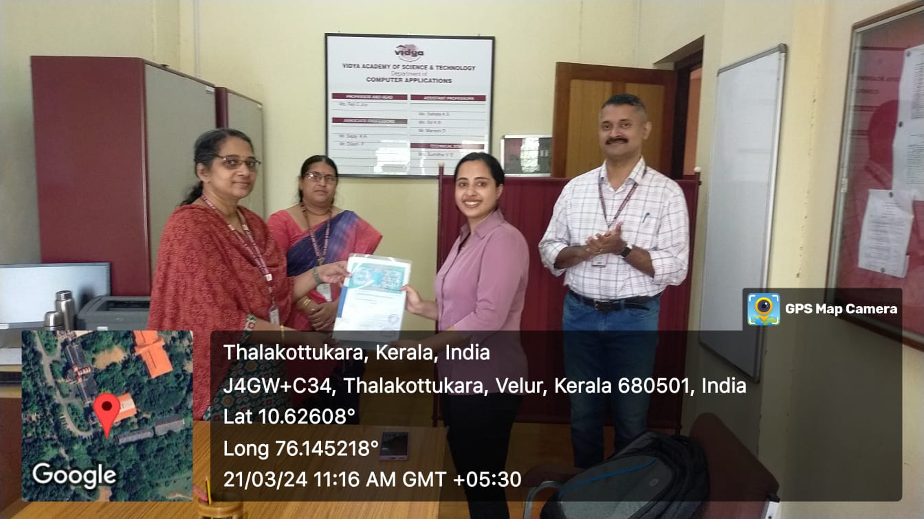 MoU Signing with MCA Department – Vidya Academy of Science & Technology (VAST)